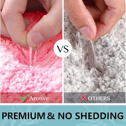 Arotive Microfiber Bathroom Rugs, Shaggy Soft Absorbent Bath Rug, 30x20