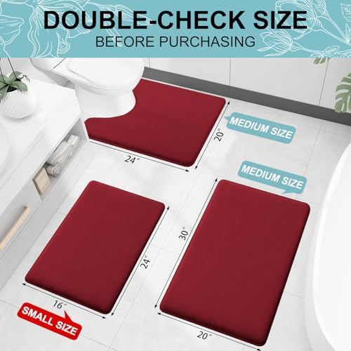 Smiry Memory Foam Bath Mat 24x16, Extra Soft and Absorbent Bathroom Rugs
