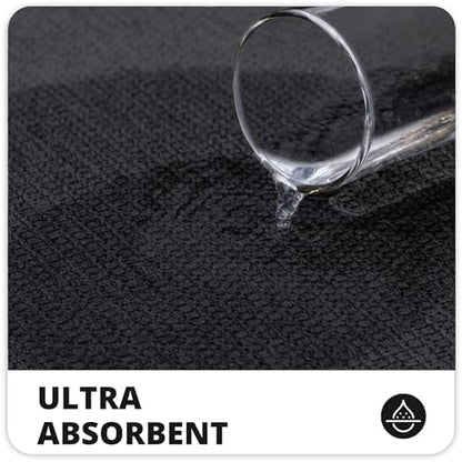 Bosap Bath Mat,Ultra Thin Bathroom Runner Rugs,Large Bath Mats for Bathroom,Quick Dry,Non-Slip,Machine Washable,Low Pile,Bath Rug,Shower Outside,Sink,Home Decor Accessories.Black,3'x6'(36x72inch)