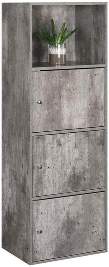 Convenience Concepts Xtra Storage 3 Door Cabinet in Gray Faux Birch Wood Finish