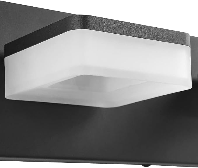 3 Colors Dimmable Black Vanity Lights for Bathroom, LED 4 Light Vanity Lighting Fixtures, Acrylic Stainless Steel Bathroom Light Fixtures over Mirror, Adjustable 3000K/4000K/6000K, 360° Rotate