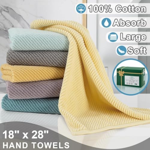 VOOVA & MOVAS Bath Towels 4PC, 100% Cotton, 30x56 in, Ocean Blue
