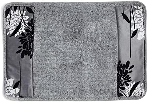 Zahari Home Erica Bathroom Rug Luxury Bath Rug Washable Beautiful Shower Mat Unique Design Stylish Non Slip Shower Mat Grey Rug Bath Shower Tub Decor