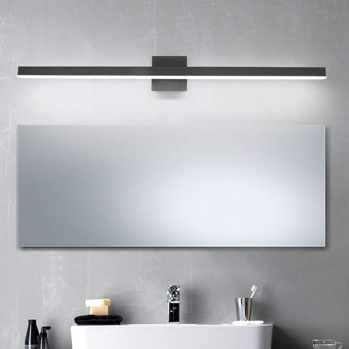 Aipsun 40 inch Modern Black Vanity Light LED Bathroom Vanity Light Fixtures Black Wall Light for Bathroom (White Light)