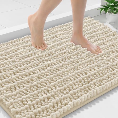 Smiry Bathroom Rugs 36X24, Extra Soft Rubber Backing Chenille Bath Mats