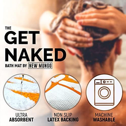 Get Naked Bath Mat Orange - Cute Bathroom Rugs Decor, Shower Mat, 31" x 20"