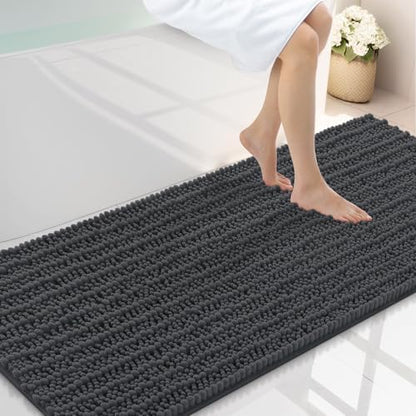 Smiry Bathroom Rugs 59X20, Extra Soft Rubber Backing Chenille Bath Mats