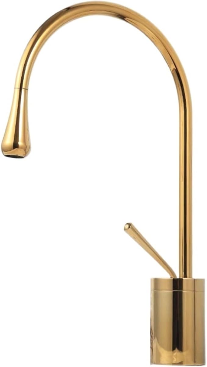 Modern Basin Faucet Brushed Gold Black Silver Faucet Deck Mounted Basin Sink Tap Mixer Hot Cold Brass Tap for Bathroom(Golden Medium)