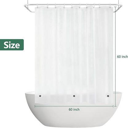 Seenus 60 x 60 inch Small EVA Frosted Shower Curtain Liner, Bpa-Free Shower Curtain Short with 3 Extra-Large Magnets, Waterproof Vinyl Bathroom Window Curtain Translucent for Privacy