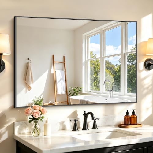 COFENY 30x42 Black Bathroom Mirror, Rectangle Vanity Mirrors for Over Sink