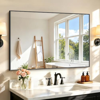 COFENY 30x42 Black Bathroom Mirror, Rectangle Vanity Mirrors for Over Sink