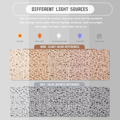 Yimobra Long Bathroom Rugs 44"x24", Extra Soft Non Slip Bath Mat for Tub, Super Absorbent Quick Dry Shaggy Rug Floor Carpet, Machine Washable,Beige
