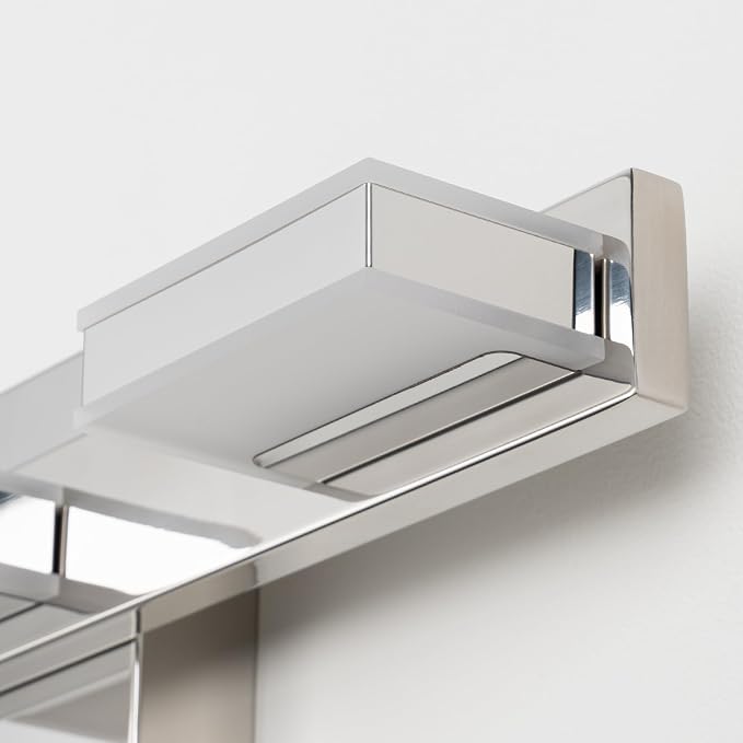mirrea 20" 3 Light 3CCT Chrome LED Bathroom Vanity Light Fixture | Over Mirror,Bathroom Lighting,3000K/4000K/5000K ,Dimmable,Rust-resistant,Moisture-resistant,Acrylic shade,Wall Mount