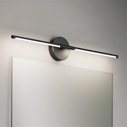 Modern Bathroom Vanity Light Bar 28inch Black LED Vanity Lighting Fixture 5000K Bathroom Sconce 360° Rotate