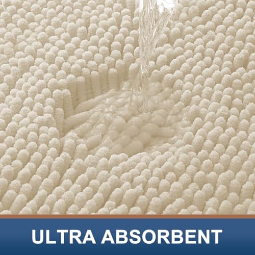 Smiry Bathroom Rugs 30X20, Luxury Chenille Extra Soft Absorbent Bath Mat