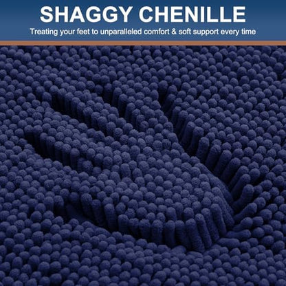 Smiry Bathroom Rugs 47X20, Luxury Chenille Extra Soft Absorbent Bath Mat