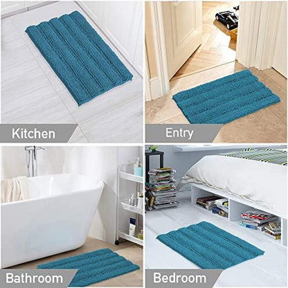 2 Piece Bathroom Rug Set with Toilet Mat, Soft Absorbent Chenille, Non-Slip