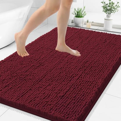 Smiry Bathroom Rugs 44X32, Luxury Chenille Extra Soft Absorbent Bath Mat