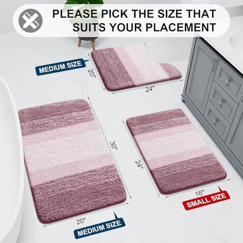 Arotive Microfiber Bathroom Rugs, Shaggy Soft Absorbent Bath Rug, 54x24