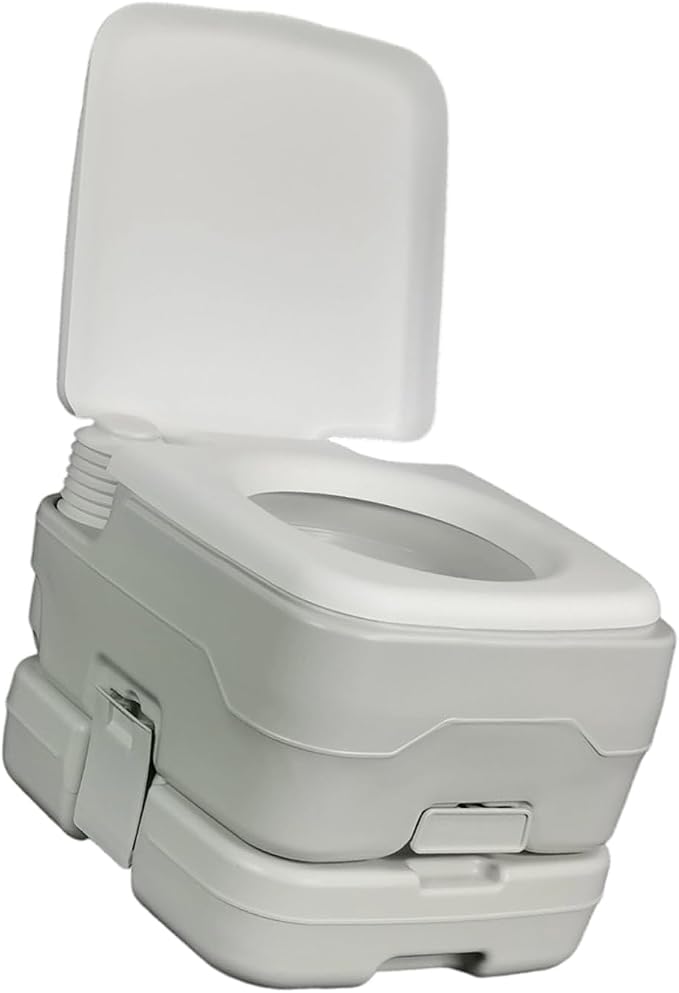Transportable Sanitation Structure 10L Capacity Manual Flush Fan T Shape Sprinkle Inflexible POLYETHYLENE Substance for Outdoor Entertainment Transportable Toilet