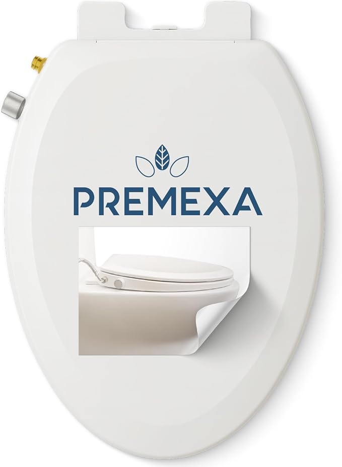 Bidet Toilet Seat for Elongated Toilets, Non-Electric, Dual Nozzle, Soft Close, Self-Cleaning, Ambient Water Temperature, Easy Installation, Reduce Toilet Paper Usage