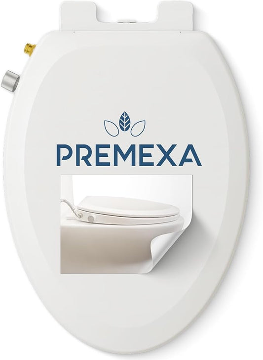 Bidet Toilet Seat for Elongated Toilets, Non-Electric, Dual Nozzle, Soft Close, Self-Cleaning, Ambient Water Temperature, Easy Installation, Reduce Toilet Paper Usage