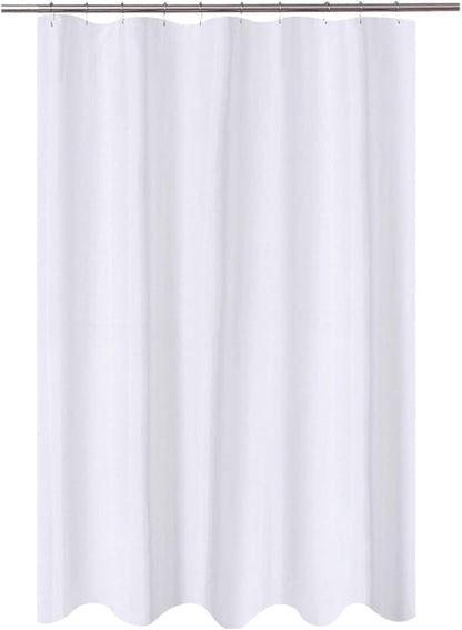 N&Y HOME Fabric Shower Curtain Liner 54 x 72 inches Bath Stall Size, Hotel Quality, Washable, Water Repellent, White Bathroom Curtains with Grommets, 54x72