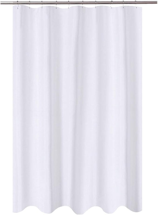 N&Y HOME Fabric Shower Curtain Liner 54 x 72 inches Bath Stall Size, Hotel Quality, Washable, Water Repellent, White Bathroom Curtains with Grommets, 54x72