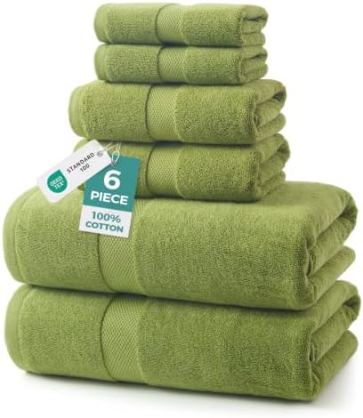 ecolook Ultra Soft 6-Piece Towel Set, 100% Cotton