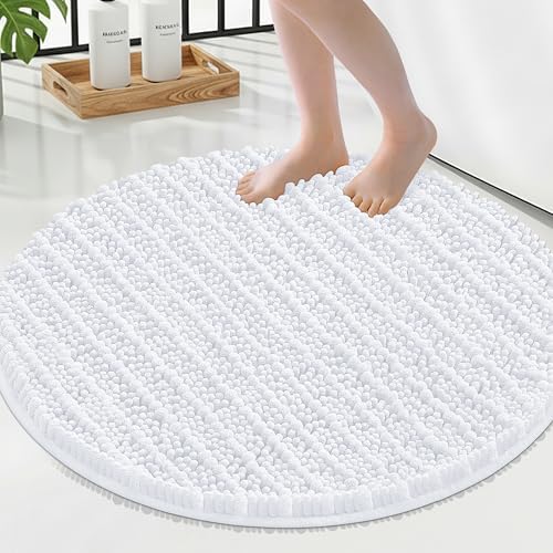 Smiry Bathroom Rugs Round 24X24, Extra Soft Rubber Backing Bath Mats