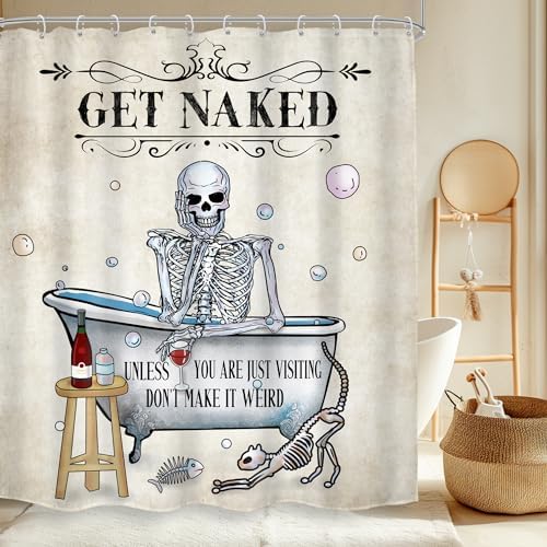 Skull Skeleton Halloween Gothic Spooky Cool Bathroom Shower Curtain Set