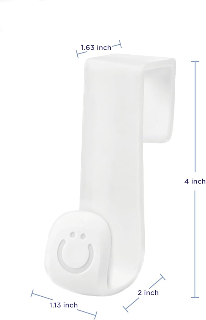 Ubbi Multi-Use Potty Training Hook, No-Install Bathroom Organizer for Toddler Potty Seats, Hangs Over Toilet Tank or Door, Durable Child-Safe Design, White