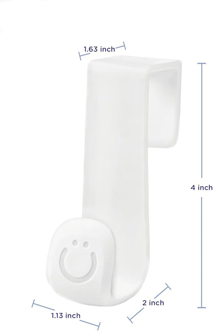 Ubbi Multi-Use Potty Training Hook, No-Install Bathroom Organizer for Toddler Potty Seats, Hangs Over Toilet Tank or Door, Durable Child-Safe Design, White