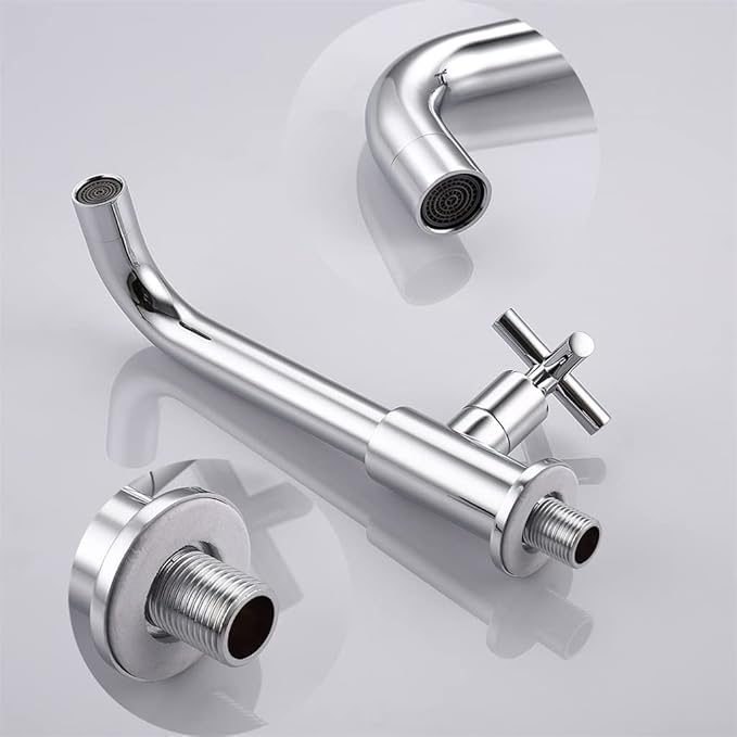 ZR98US Wall Fixtures Brass Bathroom Faucet Cold Black/Chrome/Gold (Color : C Size (As Shown in The)