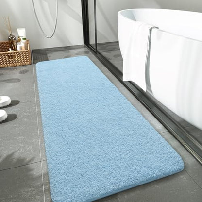 LOCHAS Bathroom Rug Runner 24x60 Inch, Bath Rugs Non Slip, Light Blue