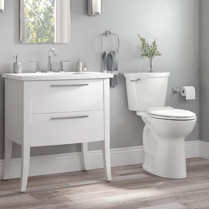 American Standard Toilet 215TB104.020 Cadet PRO Two-Piece, Extra Tall Height, 10 inch Rough In Toilet, Elongated Front, White, 1.28 GPF (TOILET SEAT SOLD SEPARATELY)