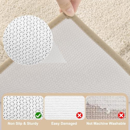 SHACOS Soft Microfiber Bathroom Rugs Set of 2 Pieces, Light Beige