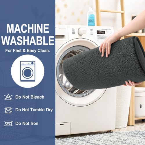 OLANLY Memory Foam Bathroom Runner Rug 59x20, Absorbent Long Mat, Dark Grey