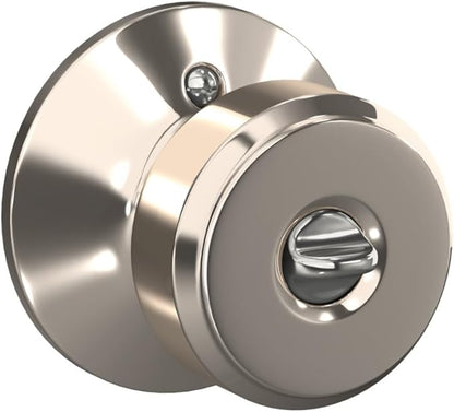 Schlage F51A BWE 618 PLY Bowery Knob with Plymouth Trim Keyed Entry Lock, Polished Nickel