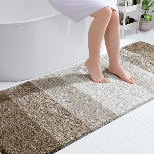 OLANLY Bathroom Runner Rug 70x24, Extra Soft Absorbent Microfiber Bath Rugs