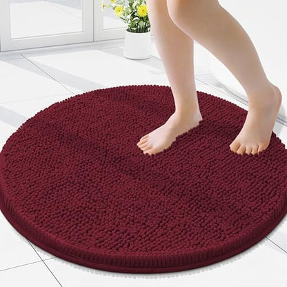 Smiry Round Bathroom Rugs 24X24, Chenille Extra Soft Absorbent Bath Mat
