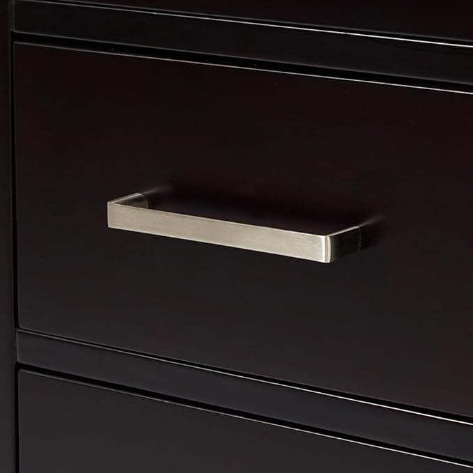 ARIEL Cambridge 42-inch Bathroom Vanity Base Cabinet,Solid Wood, 2 Soft Closing Doors, 5 Dovetail Drawers, Espresso