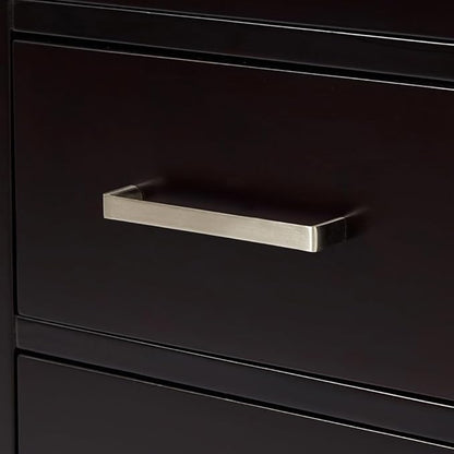 ARIEL Cambridge 42-inch Bathroom Vanity Base Cabinet,Solid Wood, 2 Soft Closing Doors, 5 Dovetail Drawers, Espresso