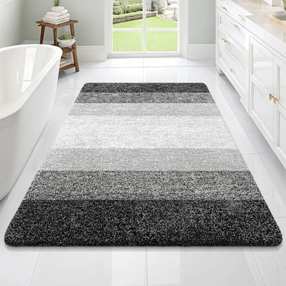 OLANLY Large Bathroom Rugs Mat 70x46, Extra Soft Absorbent Microfiber Bath Rugs, Rubber Backing, Quick Dry, Machine Washable Bath Mats for Bathroom Floor, Tub and Shower, Home Decor Accessories, Black