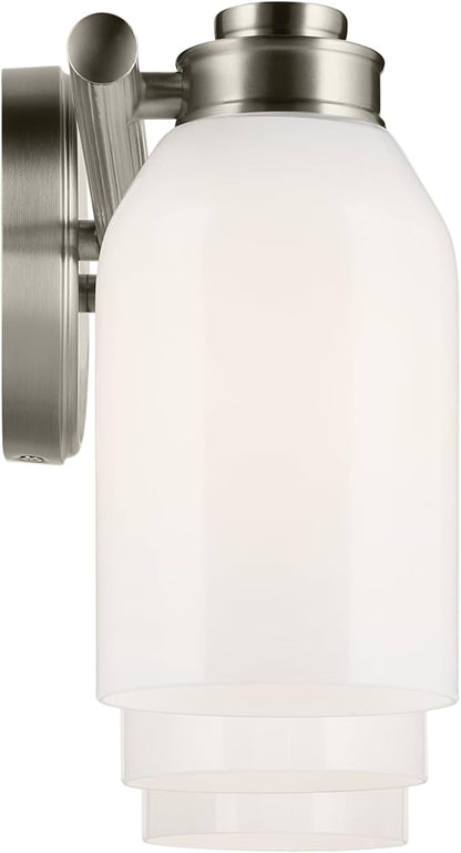 Kichler Shae 24.25" 3-Light Vanity Light with White Opal Glass in Brushed Nickel, for Bathroom Vanity, Powder Room, Over a Mirror, (24.25" W x 9" H), 55202NI
