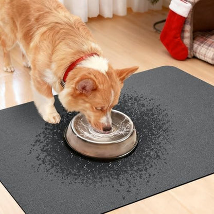 ACCUMTEK Non Slip Bath Mat, Thin Bathroom Rugs Fit Under Door, Quick Dry Bath Mats, Machine Washable Bath Rugs for Bathroom, Bathtub & Kitchen, Charcoal Gray/Upgraded Solid/24 x17