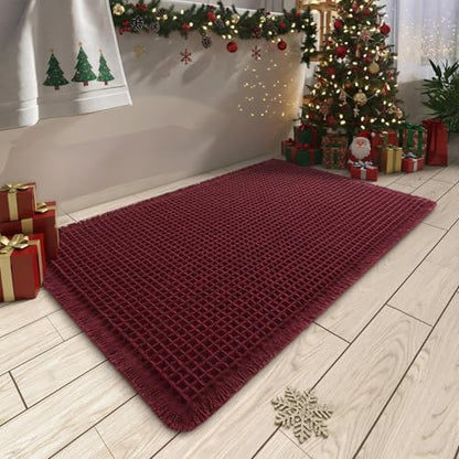 Upgraded Waffle Bath Mat Ultra Absorbent Non Slip Bathroom Mat, 20" x 32"