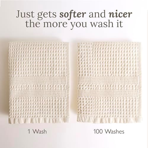GILDEN TREE Waffle Bath Sheet Large Bath Towels Quick Dry Thin Body Towels, 40x80 Oversized Bath Towels for Adults, Classic Style (Pewter)