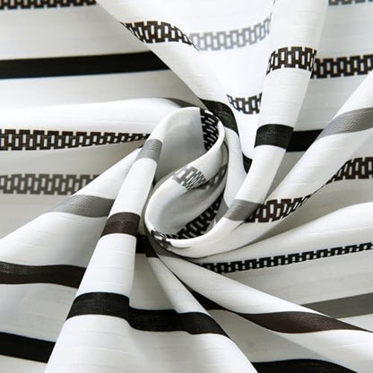 jinchan Multi Grey and White Shower Curtain for Bathroom Modern Farmhouse Striped Waterproof Fabric Shower Curtain Set with 12 Hooks Machine Washable 70x72 Inches