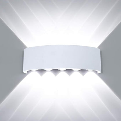 Kawell 10W Waterproof Modern Wall Sconces LED Wall Light Up Down Aluminum Wall Lamp LED Indoor Outdoor for Bedroom Living Room Bathroom Porch Stairs Hotels Garden Pathway, White 6000K
